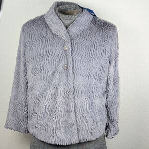 NWT Patagonia Snow Jacket 28246 Gray Silky Faux Fur Fleece Teddy Jacket NEW